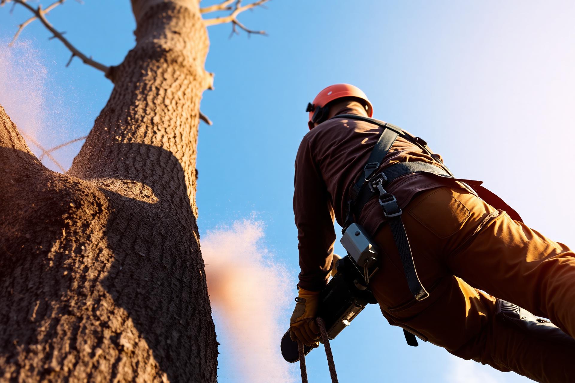 Equipe de arboristas em ação